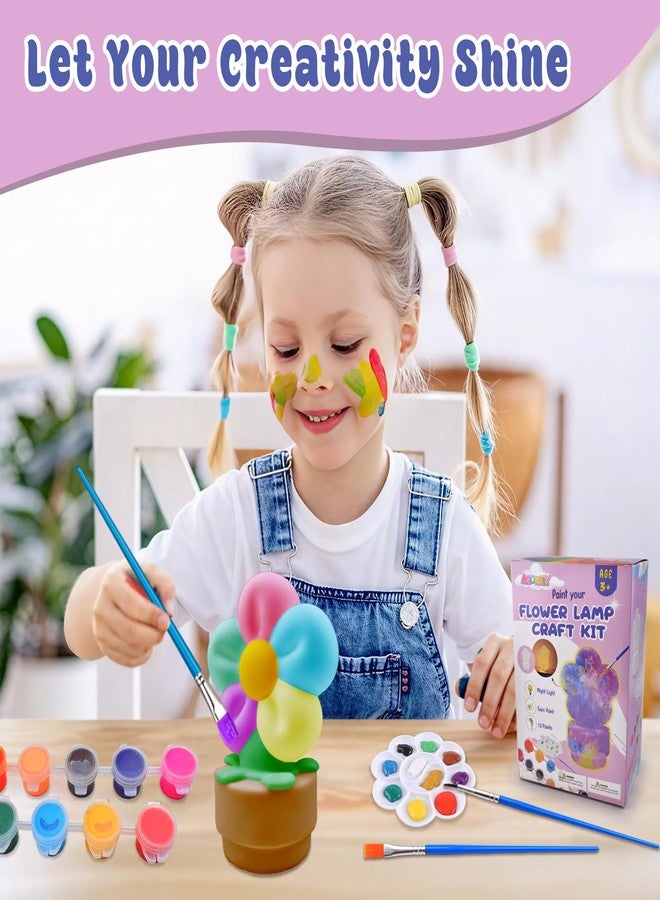 ASIOWELY Paint Your Own Lamp Kits,Arts and Crafts for Girls 8-12,DIY Arts Supplies for Kids Toys Ages 4-6-8,Flower Night Light Painting for Girl 5-10,Birthday Christmas Gifts for 3-12+ Years Old - Image 3